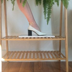 Everlane white leather pumps